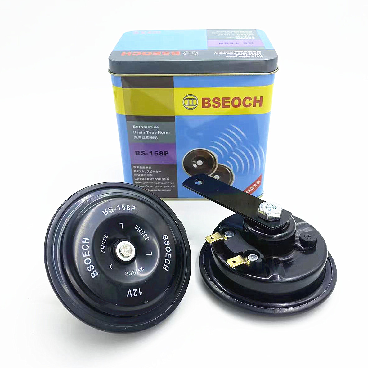 汽车货车警示盆型喇叭12v24v高低音双音电喇叭改装摩托车通用喇叭