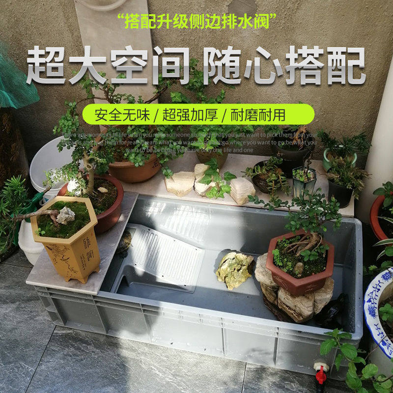 洞梯晒台养龟箱乌龟缸生态缸大型过滤器家用鱼缸乌龟塑料养周转箱