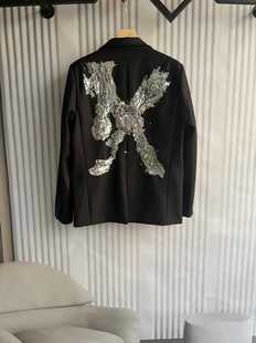 现货高品质潮牌高街大义西服街潮满鳞男女高级感奢潮时装情侣外套