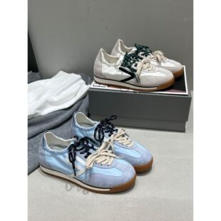 真皮德训鞋女2026春季新款平底运动鞋女款休闲百搭阿甘鞋拼色女鞋