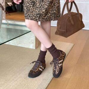 豹纹马毛德训鞋女欧货板鞋