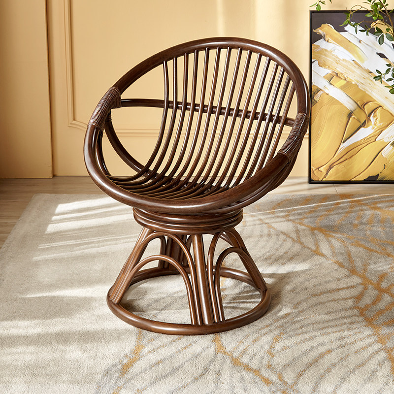 藤椅三件套阳台桌椅茶o几组合家用单人靠背腾椅天然真藤编旋转椅