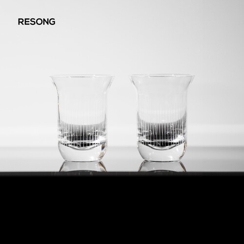 RESONG日诵家居 絮雨手刻水杯套装 水晶玻璃对杯礼品