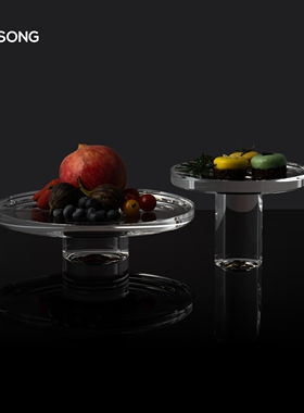 RESONG日诵 星光水晶果盘 客厅茶几高端精致水晶玻璃 点心盘托盘