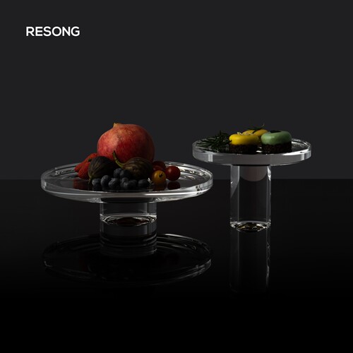 客厅桌面装饰水晶果盘高级感轻奢