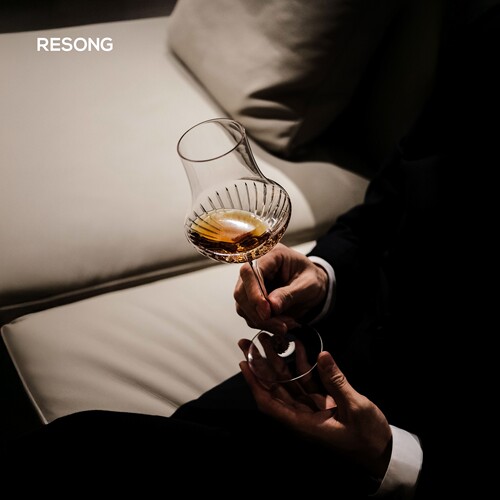 RESONG日诵家居 凯旋手刻高脚对杯 水晶玻璃威士忌闻香杯礼品