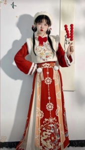 原创汉服女【龙飞舞】唐制改良圆领比甲加绒唐褙子龙年拜年服冬款