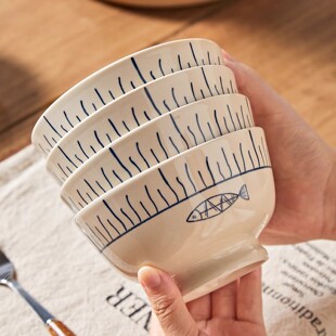 陶瓷面碗家用2026新款泡面碗餐具吃面条大碗个人汤面欢乐鱼拉面碗