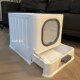 Coni 塑料猫厕所防P臭防外溅猫咪清洁用品 life白色猫砂盆全封闭式