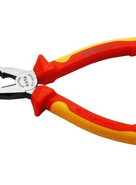 锴达(KATA)钳子VDEr绝缘钢丝钳8英寸耐高压1000V电工钳断线钳克