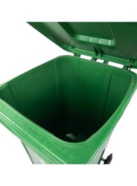 海斯迪克灰色1i00L户外大垃圾桶大号带轮户外环卫酒店厨房垃圾分