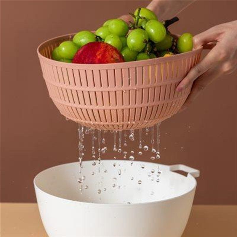 金利娴子洗菜盆沥l水篮厨房家用洗水果篮子淘菜盆塑料篓双层洗菜