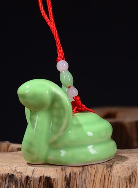 绿色德化陶瓷猪羊小12生肖牛z虎兔招财风水摆龙蛇马猴鸡狗鼠的挂