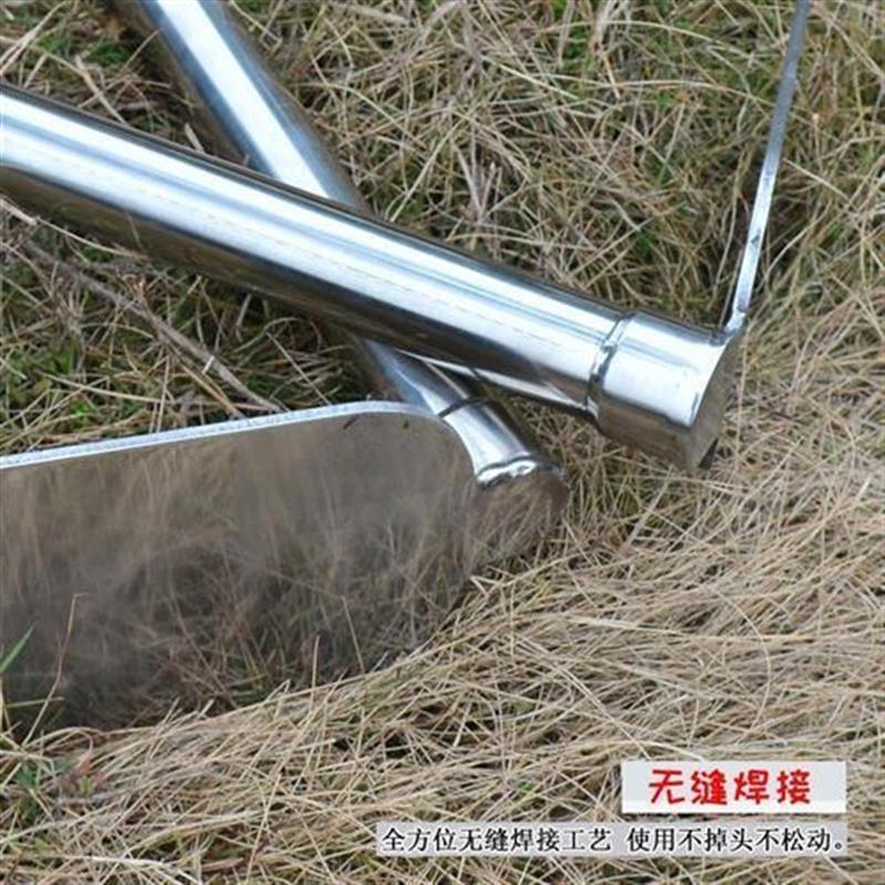 304不锈钢锄头加厚农具工具长柄全钢耙子挖土种菜除草翻地农用锄