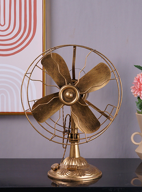 铁艺老式电风扇80年代感怀旧老物件覆古文艺P桌面摆件场景布置道