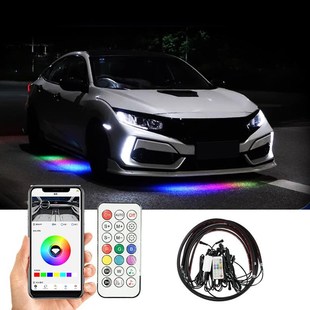 汽车底盘灯防水氛围灯车底改装幻彩流光I灯呼吸灯跑马灯带转向刹