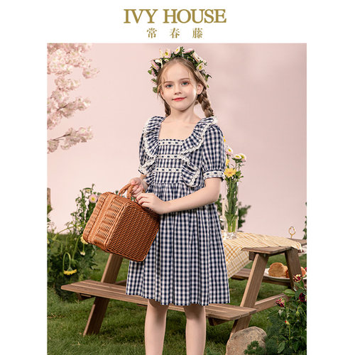 常春藤IvyHouse格子法式连衣裙