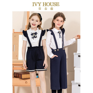 阔腿裤 IVY 可脱卸荷叶边背带裤 女童春夏新款 子 HOUSE常春藤童装