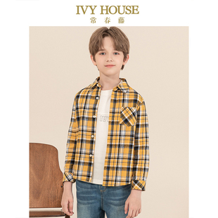 HOUSE常春藤儿童装 格子衬衫 男童长袖 秋款 学院风休闲舒适 衬衫 IVY