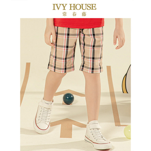 子英伦短裤 IVY 休闲百搭格子五分裤 男童夏新款 HOUSE常春藤儿童装