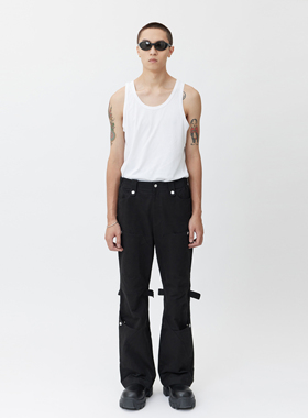 OLIX机能户外工装裤新款高街阔腿降落伞兵裤潮牌宽松直筒休闲长裤