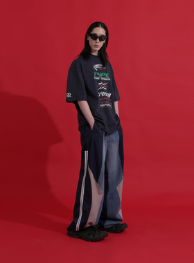 FOLIX简约日系男装T恤夏季廓形320g重磅纯棉短袖体恤少年感七分袖