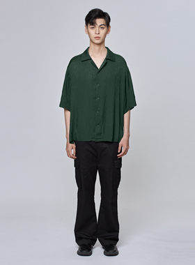 OLIX机能户外冰丝短袖衬衫男夏季薄款潮流牌宽松上衣夏天休闲百搭