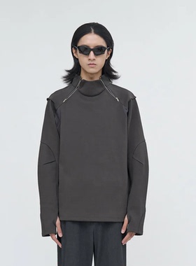 OLIX 机能户外半高领拉链T恤长袖卫衣秋季穿搭高级感轻奢男生上衣