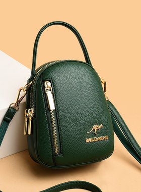 真皮手机包女2021新款夏韩版百搭单肩女包潮洋气软皮斜挎女小包包