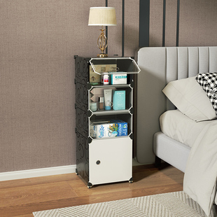 可移动床a边柜小尺寸加宽客厅沙发侧柜边几带轮子置物架塑料床头