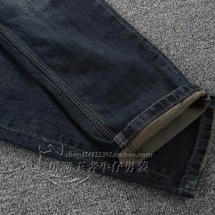 秋冬新款机车复古牛仔裤男修身直筒深色个性潮流时尚经典青年百搭