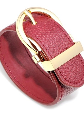 时尚简约女士手链人造皮革柔软舒适手环纯色个Q性百搭手链女高级