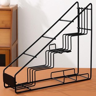 咖啡厅收纳整理架糖压瓶架子八瓶铁艺糖压瓶架加粗四格糖浆展示架