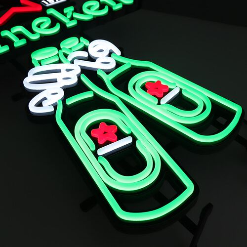 led灯牌亚克力喜力啤酒造型logBo展示仿霓虹灯发光字酒水品牌道具