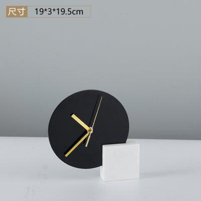 北欧轻奢压克g力座钟钟表摆件样版房间书桌书柜大理石现代软装饰