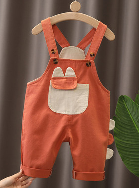 宝宝背带裤 2022春装新款儿童全棉单裤宽松洋气男童女童吊带裤潮