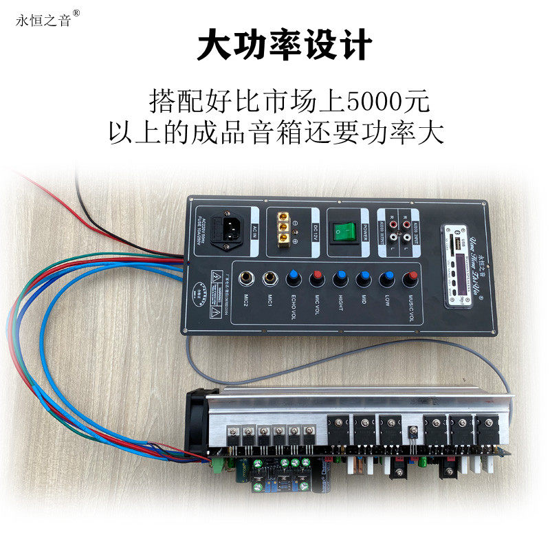 12V功放户外拉杆音箱广场舞功放板大F功率蓝牙Ok唱歌吉他功放套件图片