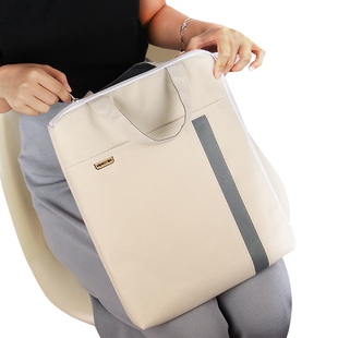 手提袋拉链帆布文件袋防r水办公公文包女大容量韩版时尚职业文件