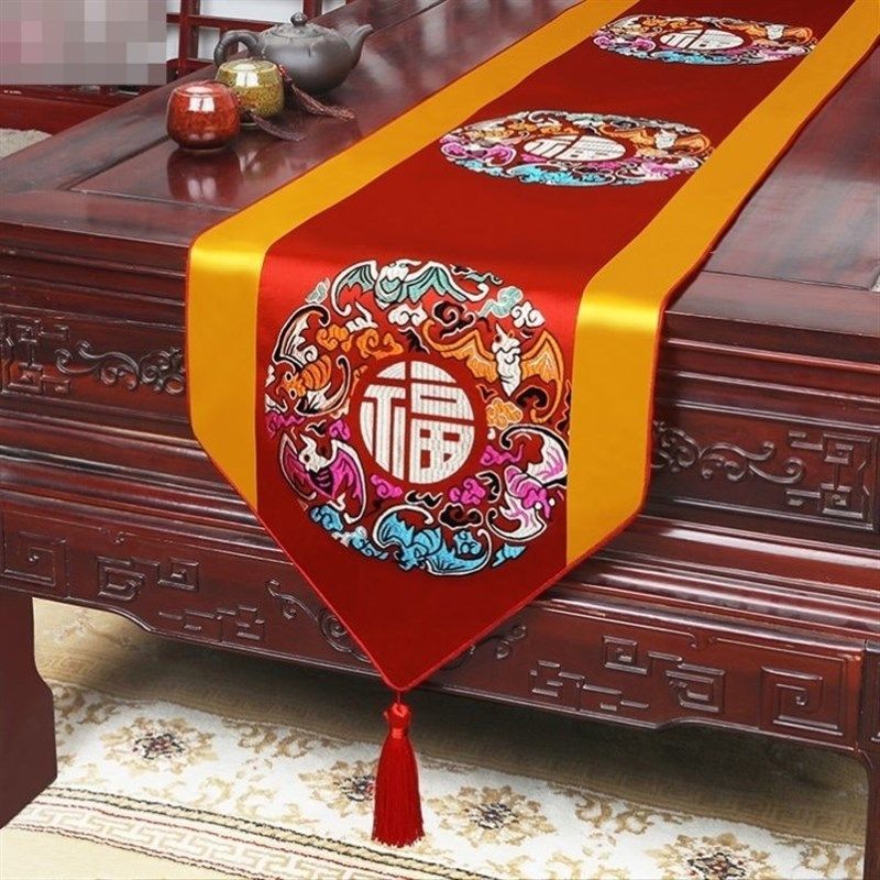 中式桌旗茶几布餐桌布禅意古典中国风床旗客厅茶几玄关电视柜盖布,居家布艺,桌旗,淘宝优惠券,粉丝福利购,淘宝优惠卷