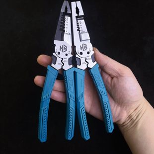 钳剪压接多功能平光钳之钳国货专用头铜线剥电工电工线切尖嘴钳