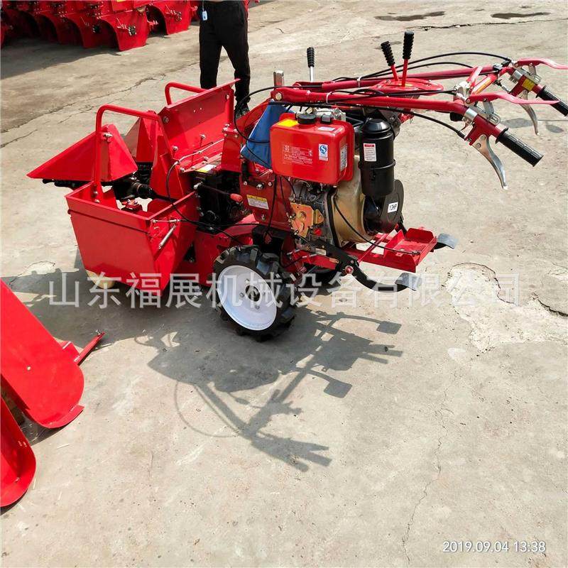 柴秆油小型玉米收割机手扶式单行玉自获米FL-188收机秸动粉碎还田