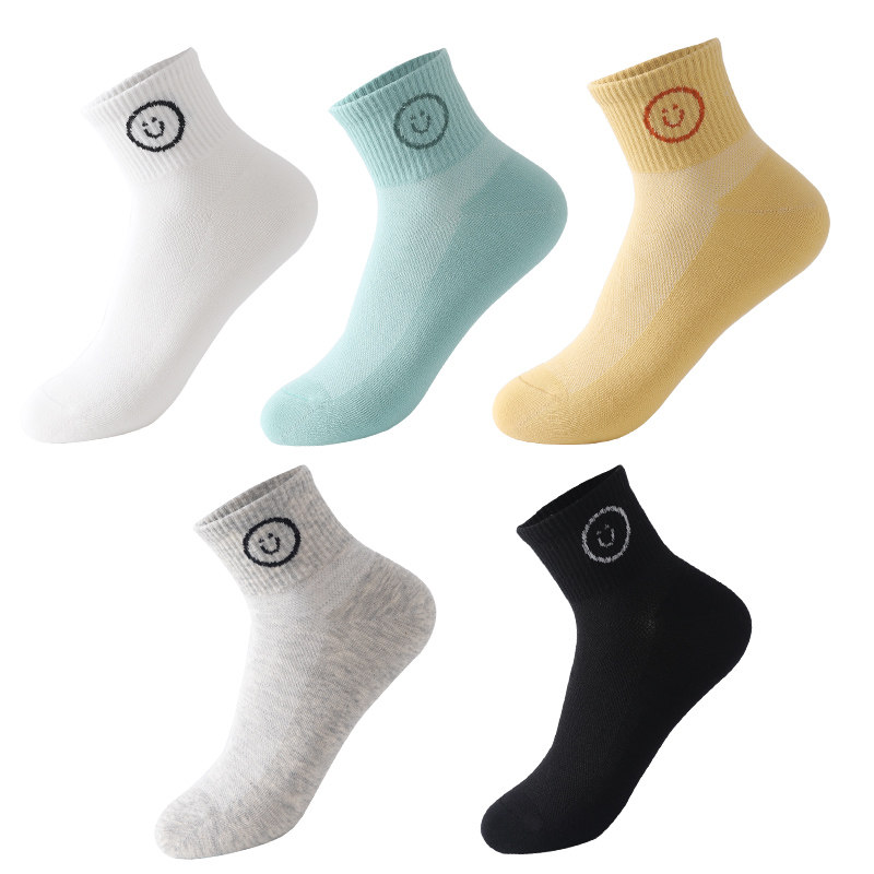 MaxDavid抗菌袜防臭女袜除臭短筒袜彩色刺绣笑脸女网眼棉袜运动袜,女士内衣/男士内衣/家居服,短袜,淘宝优惠券,粉丝福利购,淘宝优惠卷