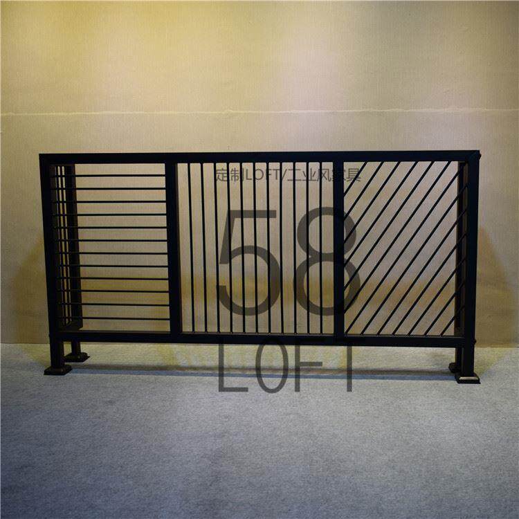 工业风铁艺护栏扶手 复古餐厅酒吧阁楼室内栏杆围栏 loft矮墙隔断