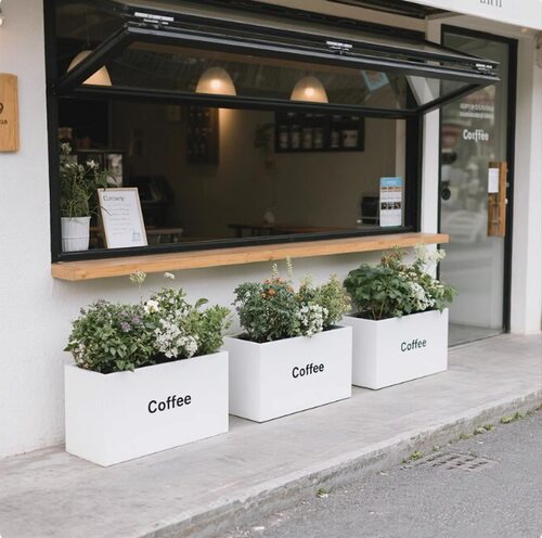 户外组合不锈钢花箱花池市政围栏成品花架铁艺花坛树箱长方形花槽