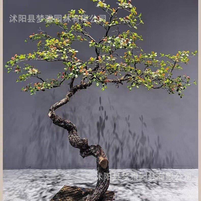 精品海岛春花仿真绿植室内装饰造景落地摆件简约植物中式茶室景观