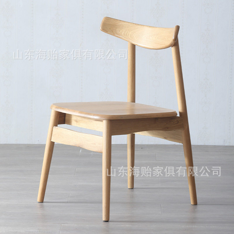 创意简约实木韩式餐椅 小户型用全实木餐椅 橡木餐椅