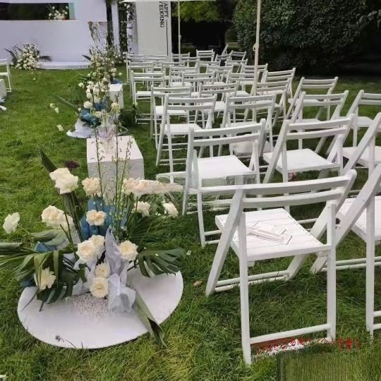 户外婚礼折叠椅草坪婚礼椅宴会活动折叠椅实木折叠椅无漆大款