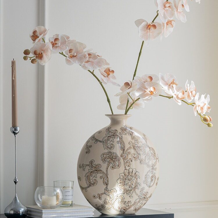 宋代美学水墨青花瓷中式轻奢花瓶摆件客厅插花复古陶瓷餐桌r^