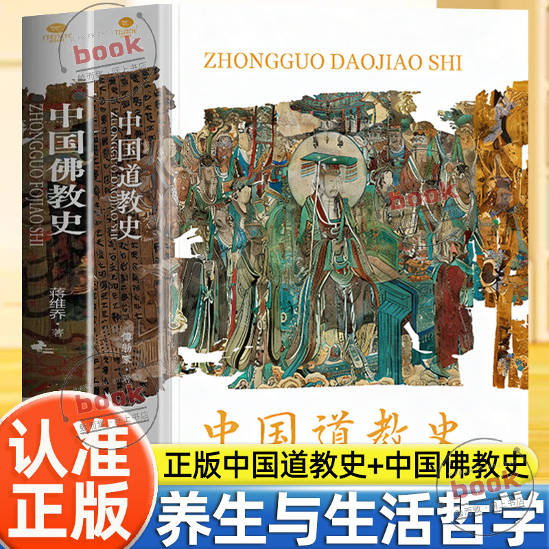 认准正版】中国道教史+中国佛教史正版两册了解中国佛教和道教的主要思想由符箓丹道至三教合流探索千年佛道与华夏文明的交融共生