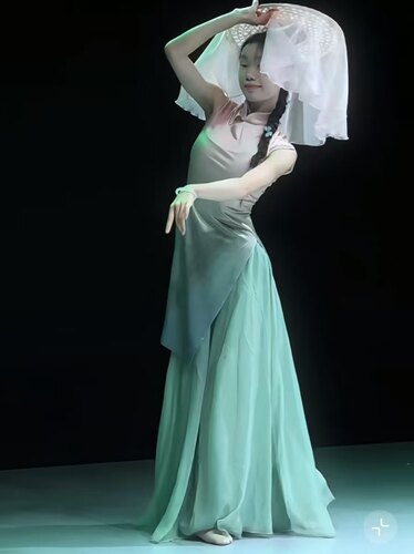 青烟里舞蹈旗袍套装烟雨行舟立春夜泊秦淮演出服中国古典舞表演服